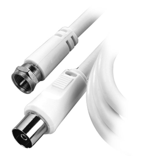Vivanco STC FB15-N - Cable coaxial (1,5 m, F M, coax FM, Male connector/Female connector, Blanco)