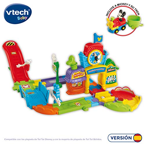 VTech Play Set electrónico interactivo con "La Estación de tren" y un coche exclusivo de Mickey (80-512222) VTech Play Set electrónico interactivo con "La Estación de tren" y un coche exclusivo de Mickey (80-512222)