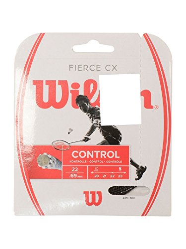 Wilson Fierce CX Cordaje de bádminton, multifilamento, 10 m, Unisex, Negro, Grosor 0,72 mm