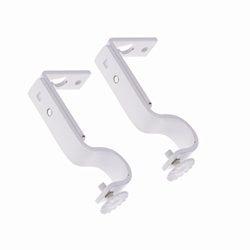 WINOMO 2pcs Ajustable Barra de Cortina Soportes 18-22 mm (Blanco)