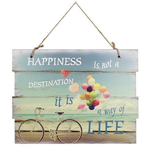 Woodpassion - Cartel de madera con cordón para colgar de estilo vintage, 30 x 40 cm, madera, Happiness, 30 x 40 cm Woodpassion - Cartel de madera con cordón para colgar de estilo vintage, 30 x 40 cm, madera, Happiness, 30 x 40 cm