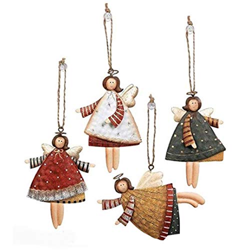 XIAMUSUMMER 4 Colgantes navideños con Forma de ángel de Ximusummer, para Colgar en el árbol de Navidad, para el árbol de Navidad XIAMUSUMMER 4 Colgantes navideños con Forma de ángel de Ximusummer, para Colgar en el árbol de Navidad, para el árbol de Navidad