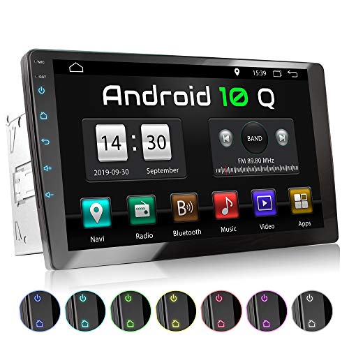 XOMAX XM-2VA1001 Radio de Coche con Android 10 I Quad Core, 2GB RAM, 32 GB ROM I GPS I Soporte WiFi, 3G, 4G, Dab+, OBD2 I Bluetooth I 10" XXL Pantalla Táctil I 2X USB, RDS I 2 DIN