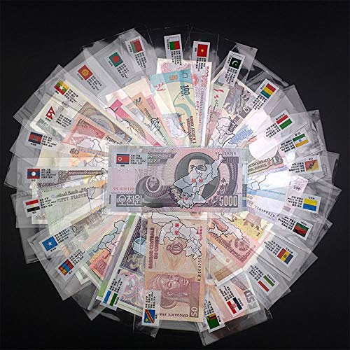 XSWY 52 PCS Notas de 28 países UNC con sobre Rojo Original Verdadero de Billetes de Banco Conjunto (caducado, Fuera de Uso) Colección Replica Regalo Fácil de Usar (Color : Mixed Color)