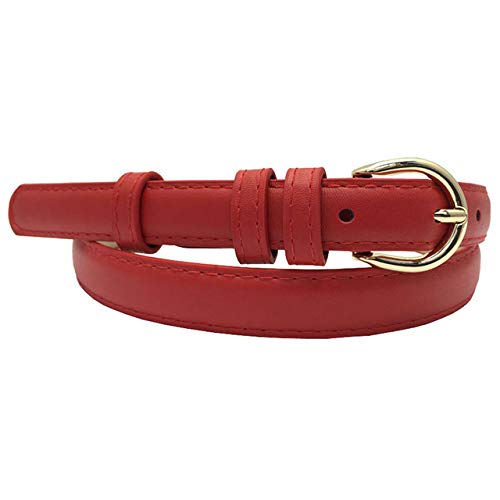 XZQMPTF Cinturón para Mujer Hebilla de Hebilla Cinturón Informal para Mujer Cinturón de Simplicidad Retro Cinturón de Marea Corriente para Mujer Cinturón de guarnición para Mujer C Nuevo Dorado Rojo