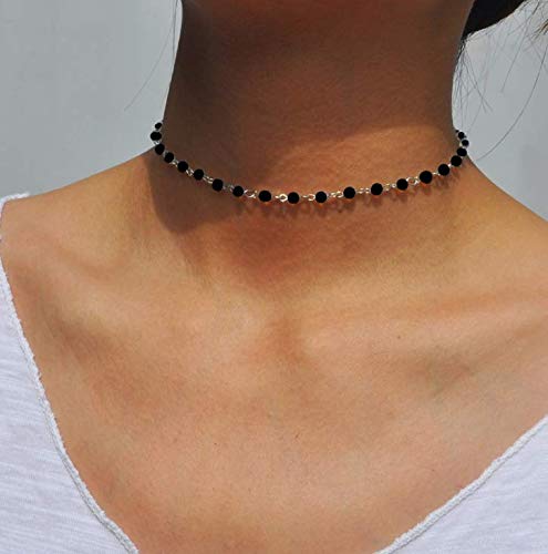 Yean Boho Gargantilla Cadena de cristal Collares pendientes Collar corto Joyas para mujeres y niñas