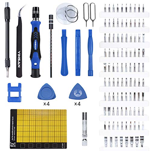 YINSAN 120 en 1 Juego de Destornilladores de Precisión con Magnetizador, Kit de Herramientas de Reparación de Bricolaje Profesional para iPhones, Laptops, Teléfono, Xboxs, Gafas, Reloj, Cámara, TV ect