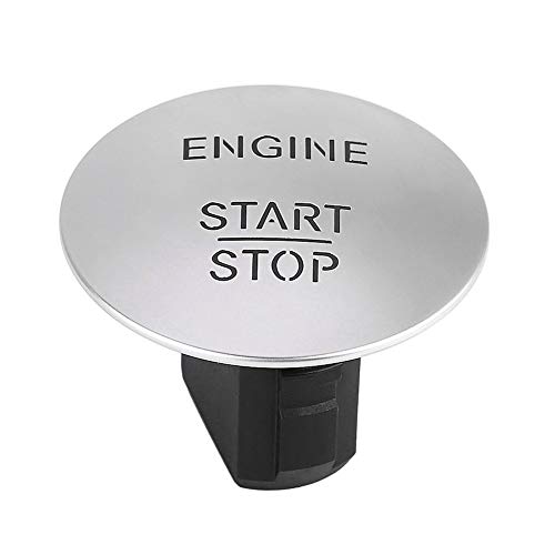 YlRNhe - Interruptor de botón de arranque para motor de coche sin llave para Mercedes Benz modelo W164 W205 W212 W213 W164 W221 X204 2215450714, plástico abs, Plateado, approx. 3.5cm