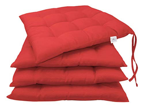 ZOLLNER 4 Cojines para Silla, 40x40 cm, Rojo, en varios colores ZOLLNER 4 Cojines para Silla, 40x40 cm, Rojo, en varios colores