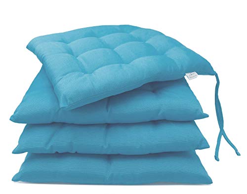 Zollner 4 Cojines para Silla, 40x40 cm, Turquesa, en Varios Colores Zollner 4 Cojines para Silla, 40x40 cm, Turquesa, en Varios Colores