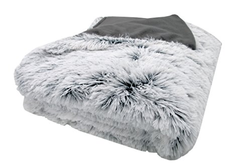 ZOLLNER Manta imitación Piel de Pelo Largo, Gris-Blanco, 240x220 cm, Otra Medida ZOLLNER Manta imitación Piel de Pelo Largo, Gris-Blanco, 240x220 cm, Otra Medida