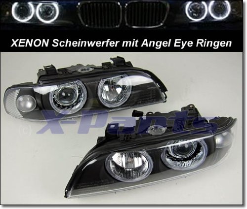 1030075 Xenon Faros con Angel Eye anillos negro lente E39 1995 – 2000 1030075 Xenon Faros con Angel Eye anillos negro lente E39 1995 – 2000