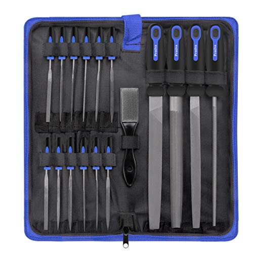 18 Pcs Juego de limas y escofinas,Preciva Juego de limas multiusos en acero con alto contenido de carbono incluye lima plana,triángulo,semirredondas,redondas y 12 Pcs limas de agujas,para metal,madera 18 Pcs Juego de limas y escofinas,Preciva Juego de limas multiusos en acero con alto contenido de carbono incluye lima plana,triángulo,semirredondas,redondas y 12 Pcs limas de agujas,para metal,madera