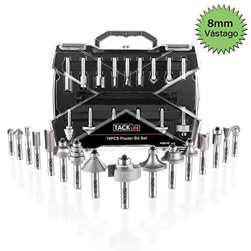 19 PCS Broca de Fresadora, Tacklife ARB03C Broca de Fresa, Vástago de 8mm, Fabricada de C3/YG6X, 15 Piezas de Fresa & 4 Rodamientos Intercambiables & Llave Allen 19 PCS Broca de Fresadora, Tacklife ARB03C Broca de Fresa, Vástago de 8mm, Fabricada de C3/YG6X, 15 Piezas de Fresa & 4 Rodamientos Intercambiables & Llave Allen
