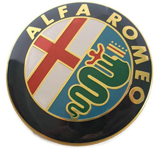 2 Emblemas escudo Alfa Romeo oro logotipo 74 mm capó delantero trasero emblema Gold 147 156 159 Brera Mito metal