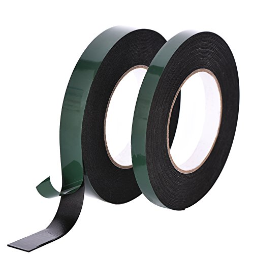 20 m Cinta de Espuma de Doble Cara Cinta de Esponja Impermeable Rollo de Cinta Adhesiva de Montaje, 13 mm y 25 mm de Ancho, Negro, 2 Rollos, 10 m Cada Rollo 20 m Cinta de Espuma de Doble Cara Cinta de Esponja Impermeable Rollo de Cinta Adhesiva de Montaje, 13 mm y 25 mm de Ancho, Negro, 2 Rollos, 10 m Cada Rollo