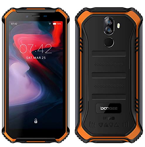 【2019】DOOGEE S40 (3GB+32GB) 4G Android 9.0 Sólido Móvil Libre Robusto - 5.5'' HD (Gorilla Glass 4) IP68/IP69K Militar Resistente IP68 Impermeable Smartphone, 4650mAh batería,DUAL SIM,GPS,NFC - naranja