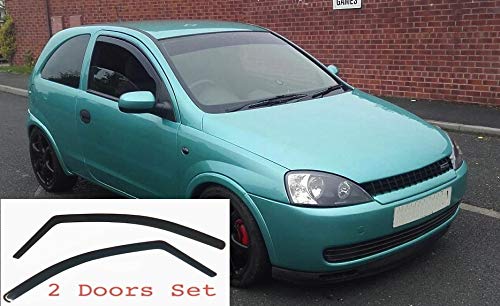 2x Deflectores de Aire Opel Corsa C 2000-2006 (MK3) de 3 Puertas Derivabrisas ajuste interior protección sol lluvia nieve viento 2x Deflectores de Aire Opel Corsa C 2000-2006 (MK3) de 3 Puertas Derivabrisas ajuste interior protección sol lluvia nieve viento