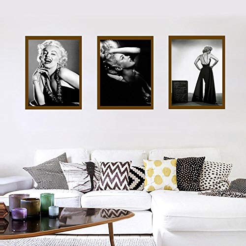 3 Panel Classic Actress Marilyn Monroe Posters HD Print Canvas Painting Wall Art Canvas Painting Pictures Porch Home Decor 50x70cm sin Marco