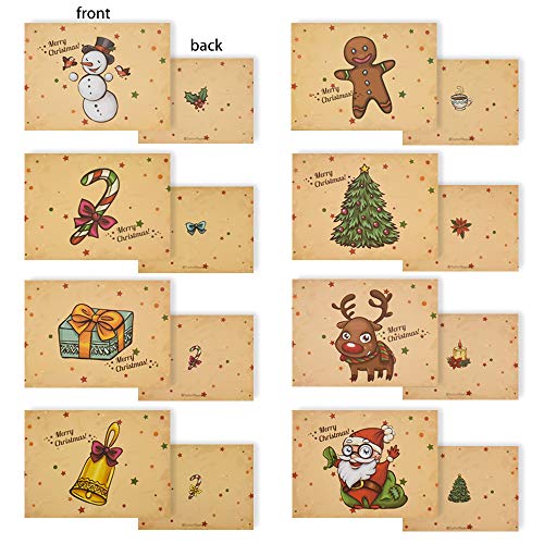 32 pcs Tarjeta de Felicitación de Sobres de Navidad Serie Santa Claus Patrones Diferentes