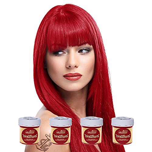 4 x La Riche Directions Semi-Perm Hair Colour Poppy Red (ALL COLOURS Avail) 4x 88ml by La Riche Directions