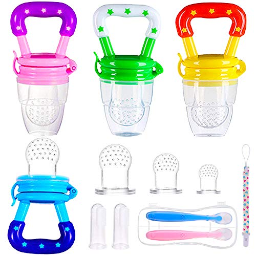 4pcs Chupetes para Frutas S/M/L + 1pcs Cadena de Chupete + 2pcs Cepillos de Dedo para Bebés + 2 Cucharas de Alimentador para Niños Regalos para Bebés 4pcs Chupetes para Frutas S/M/L + 1pcs Cadena de Chupete + 2pcs Cepillos de Dedo para Bebés + 2 Cucharas de Alimentador para Niños Regalos para Bebés