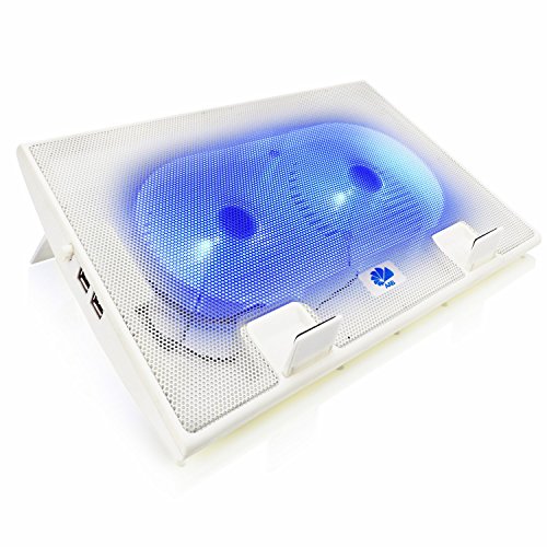 AAB Cooling NC42 - Bases de Refrigeración | Estable Construcción con 2 Ventiladore, y Retroiluminación Azul | Cooler | Ventiladores PC Silenciosos | Refrigerador | Base Para Portatil