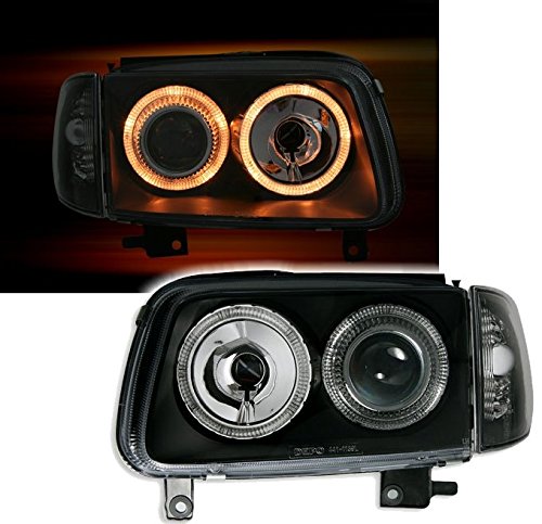 AD Tuning GmbH & Co. KG 960394 Angel Eyes Faro Set, cristal transparente negro AD Tuning GmbH & Co. KG 960394 Angel Eyes Faro Set, cristal transparente negro