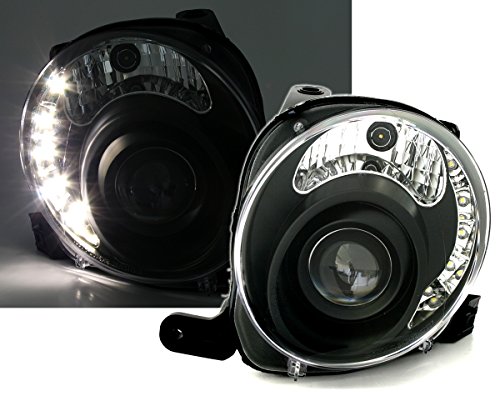 AD Tuning GmbH & Co. KG Faros Delanteros Set con LED Luz Diurna en Negro