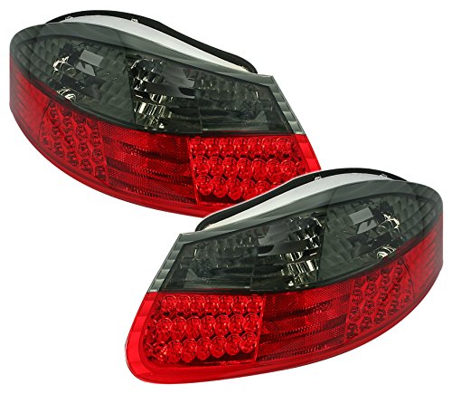 AD Tuning Juego de Faros Traseros LED, Cristal Transparente Rojo – Ahumado