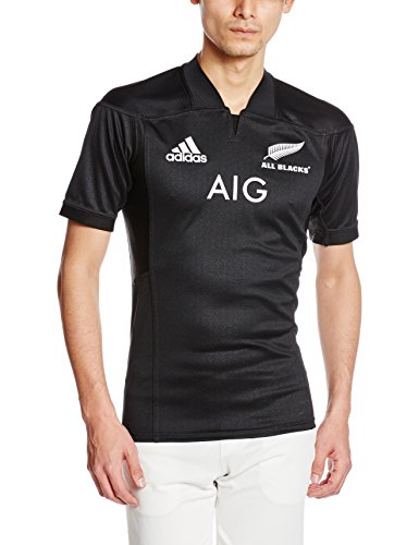 adidas AB H JSY Camiseta Oficial 1ª Equipación All Blacks Selección Rugby Nueva Zelanda, Hombre, Negro, S