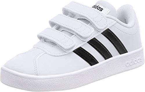 adidas VL Court 2.0 CMF C, Zapatillas de Tenis Unisex Niños, Blanco (FTWR White/Core Black/FTWR White FTWR White/Core Black/FTWR White), 34 EU