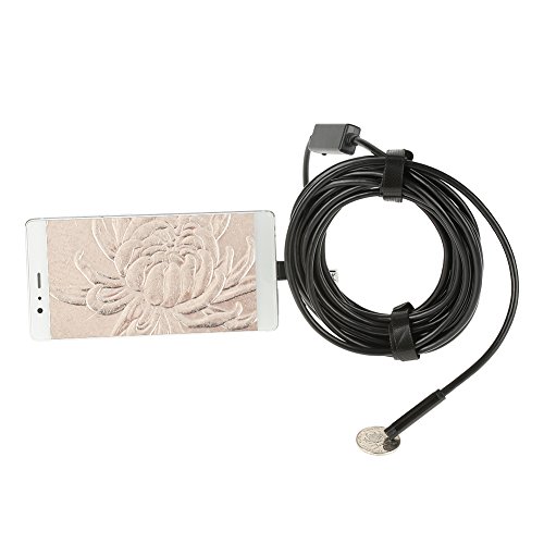 Akozon USB Endoscopio, cámara de inspección de endoscopio 1.5Meter 5.5mm 720P cámara de serpiente IP67 impermeable con 6 luces LED ajustables