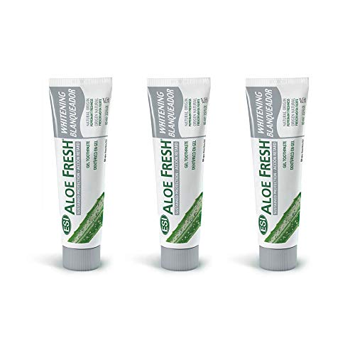Aloe Fresh - Pasta dental sin flúor de Aloe Vera, 100 ml, paquete de 3 Aloe Fresh - Pasta dental sin flúor de Aloe Vera, 100 ml, paquete de 3