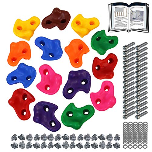 ALPIDEX Presas de Escalada para niños , Capacidad de Carga 200 kg , Material de fijación Incluido , Diferentes cantidades Multicolores - 15 Piezas ALPIDEX Presas de Escalada para niños , Capacidad de Carga 200 kg , Material de fijación Incluido , Diferentes cantidades Multicolores - 15 Piezas
