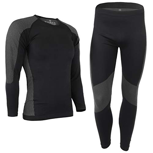 ALPIDEX Set de Ropa Térmica para Hombre, Ropa Interior para esquí - Transpirable, cálida y de Secado rápido, Tamaño:l/XL, Color:Black-Grey ALPIDEX Set de Ropa Térmica para Hombre, Ropa Interior para esquí - Transpirable, cálida y de Secado rápido, Tamaño:l/XL, Color:Black-Grey
