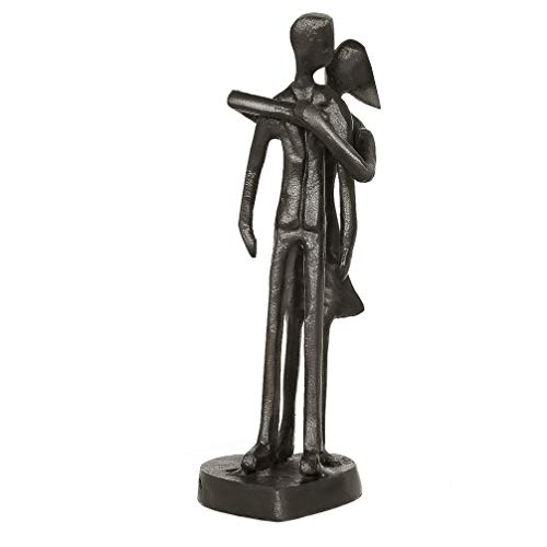 Aoneky Estatua de Pareja de Metal - Figura Decorativa de Parejas Novios Escultura de Hierro, Regalo para San Vanlentín Aniversario de Bodas Navidad, Decoración Romántica Moderna del Hogar Casa Oficina