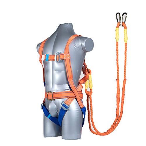 Arnés de Cuerpo Completo, Arnés de Seguridad de 5 Puntos Ajustable Equipo de Protección contra Caídas Cuerda de Seguridad Doble, Electricista, Cepillado de Pared Arnés de Cuerpo Completo, Arnés de Seguridad de 5 Puntos Ajustable Equipo de Protección contra Caídas Cuerda de Seguridad Doble, Electricista, Cepillado de Pared