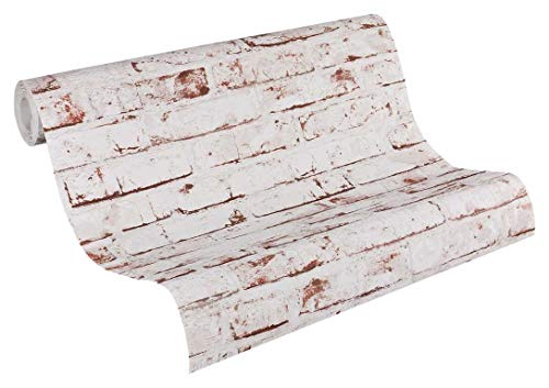 A.S. Création papel pintado de tejido-no-tejido New England beige marrón rojo 10,05 m x 0,53 m 907813