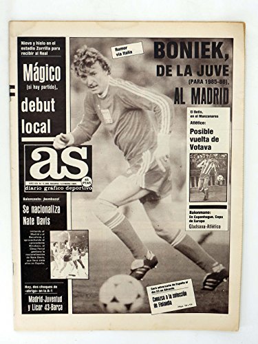 AS DIARIO DEPORTIVO 5368. Boniek De La Juve, Al Madrid. 12 Enero, 1985. As. Boniek De La Juve, Al Madrid. 12 Enero, 1985