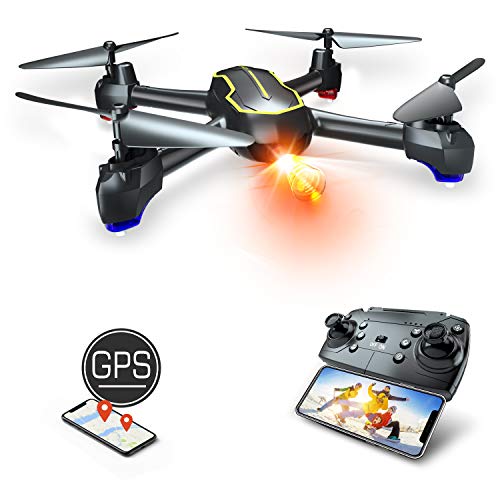 Asbww | Dron GPS con Cámara Full HD 1080p para Principiantes - Drone Cuadricóptero RC con Retorno Automático / Fotos y Vídeo HD 1080p / Transmisión en Tiempo Real FPV