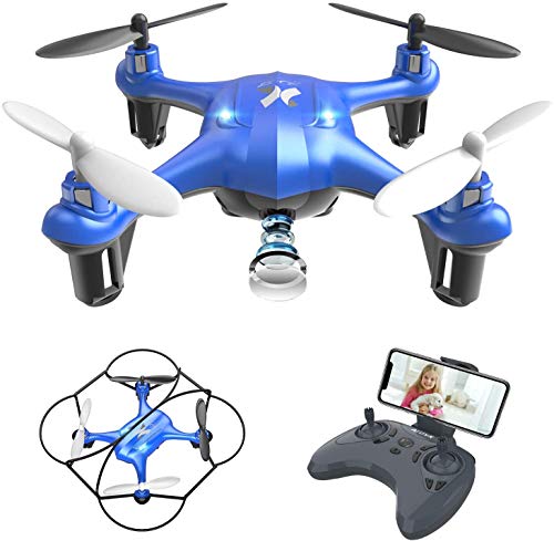 ATOYX AT-96 Drone Cámara HD, RC Mini Drone, 3D Flips, Modo sin Cabeza con App WiFi FPV 2.4Ghz, Altitud Hold, Una Tecla de Despegue y Aterrizaje de Gravedad, Mejor Regalo, Azul