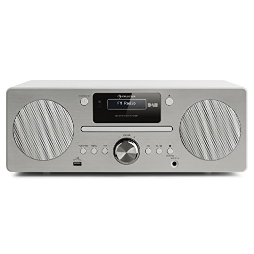 AUNA Harvard Premium Equipo de música - Reproductor de CD - Receptor Dab/Dab+ - FM - Bluetooth - USB - AUX - Memoria 80 emisoras - Función RDS - Mando Distancia - Despertador - Blanco