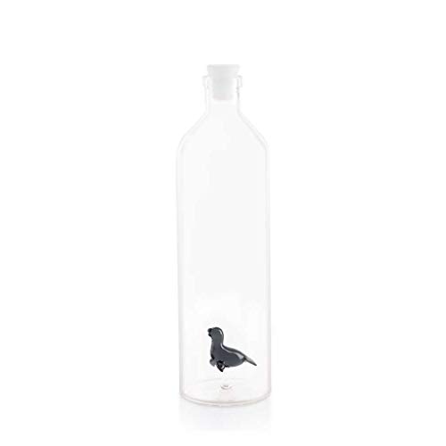 Balvi Botella Seal para Agua Contiene Figura de Foca con tapón de Silicona Borosilicato 30cm
