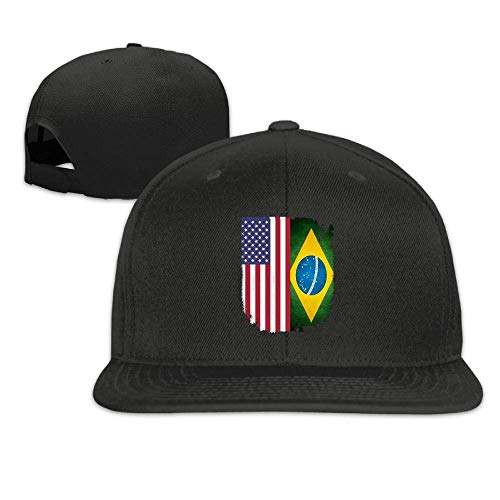 Bandera de Brasil de los Estados Unidos Billete de ala Plana Gorra de béisbol Ajustable Hip Hop para Hombres y Mujeres Q8S3S642
