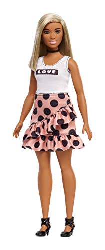 Barbie Fashionista - Muñeca con pelo liso y falda con volantes (Mattel FXL51)