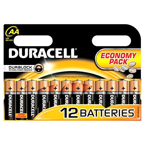 Baterías AA Duracell / Paquete de batería de 12 / Simply LR6/MN1500 para Radios, Controles Remotos, Relojes Etc