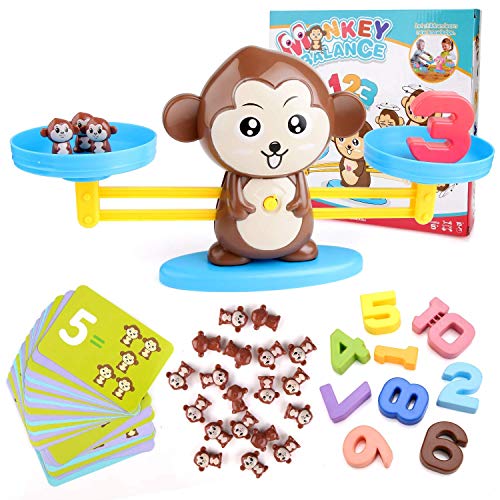 BBLIKE Juguete de Matemáticas, 65 PCS Monkey Balance Tarjetas de Matemáticas Bloque Digital Juego Educativo Juegos de Matemáticas Regalo para Niños y Niñas BBLIKE Juguete de Matemáticas, 65 PCS Monkey Balance Tarjetas de Matemáticas Bloque Digital Juego Educativo Juegos de Matemáticas Regalo para Niños y Niñas