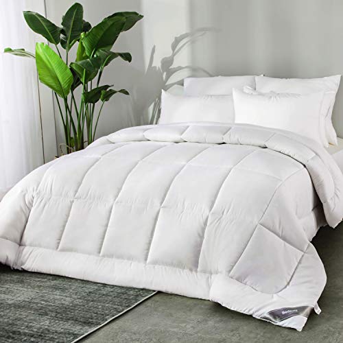 Bedsure Edredón Nórdico Relleno Cama 150/160 Verano - 240x220 cm Blanco, 300 gr/m² de Fibra Suave y Antiácaro, Reversible y Moderno Bedsure Edredón Nórdico Relleno Cama 150/160 Verano - 240x220 cm Blanco, 300 gr/m² de Fibra Suave y Antiácaro, Reversible y Moderno