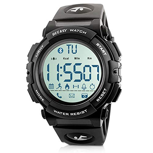 Beeasy Reloj Deportivo Hombre,Relojes Digital Impermeable Watches LCD Inteligente Bluetooth Fitness Tracker Contador Calorías Podómetro Cámara Remota App Notificación de Llamadas SMS,Negro Beeasy Reloj Deportivo Hombre,Relojes Digital Impermeable Watches LCD Inteligente Bluetooth Fitness Tracker Contador Calorías Podómetro Cámara Remota App Notificación de Llamadas SMS,Negro
